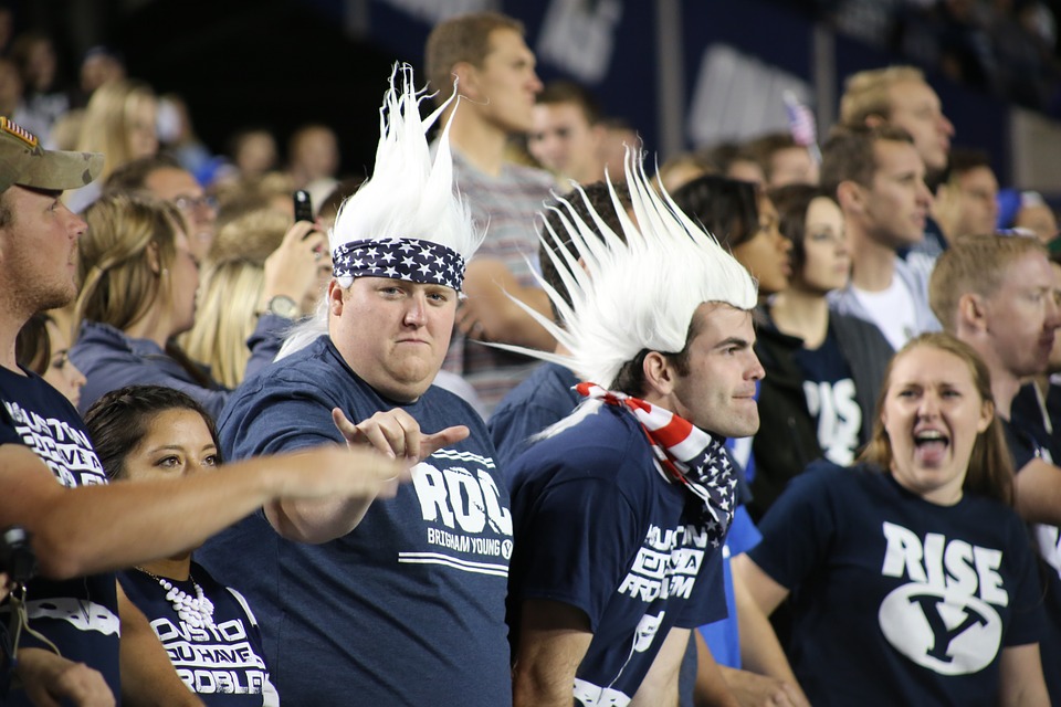 School students supporting their athletic teams