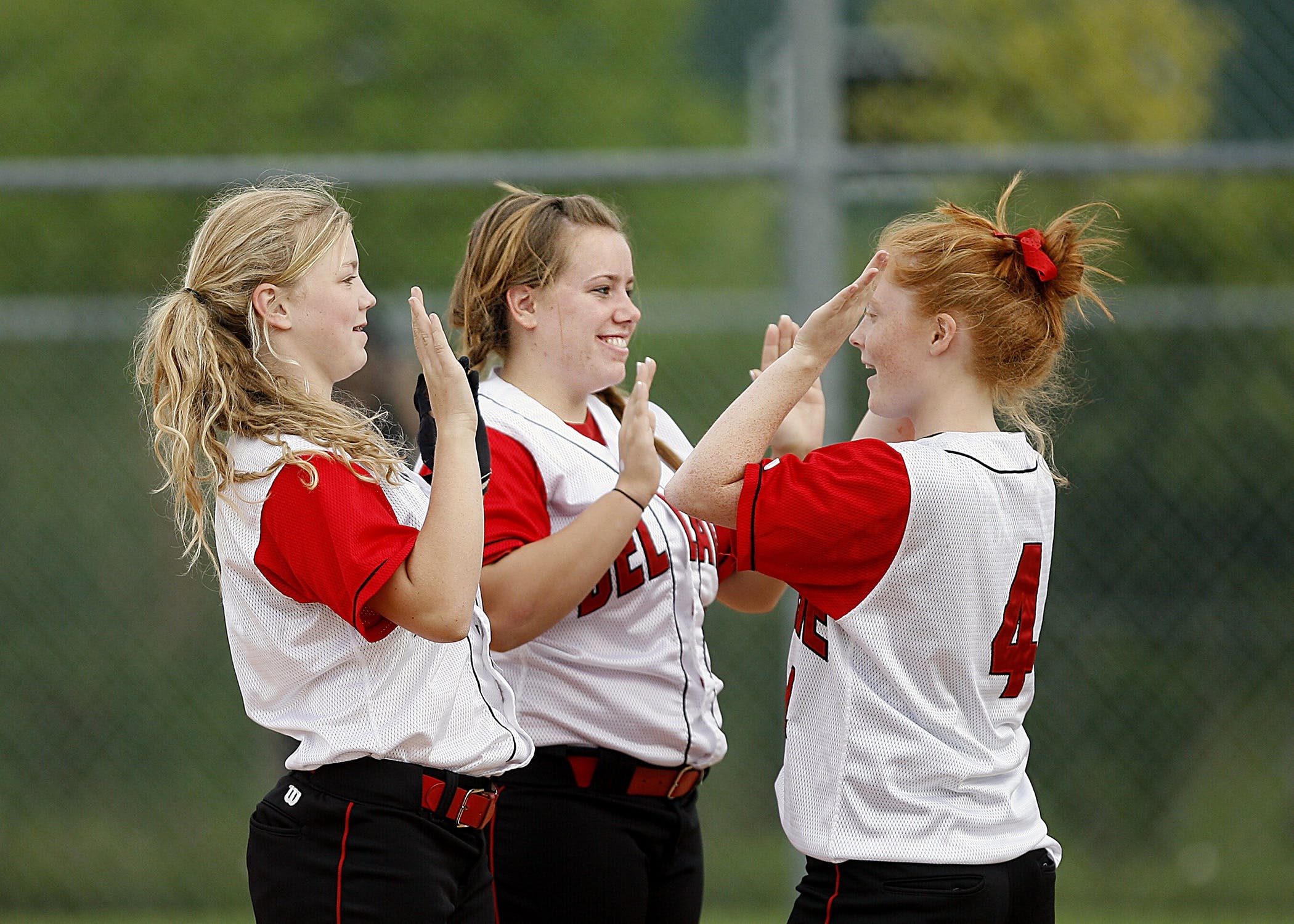 Happy Team Mates supported by booster club and other students